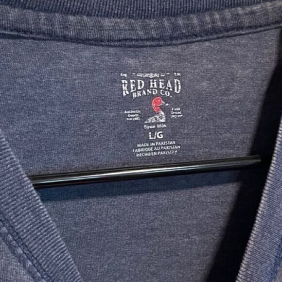 NWT- RedHead- Men’s Washed Navy Blue Short Sleeve Pocket T-shirt, Size Large - Picture 2 of 8